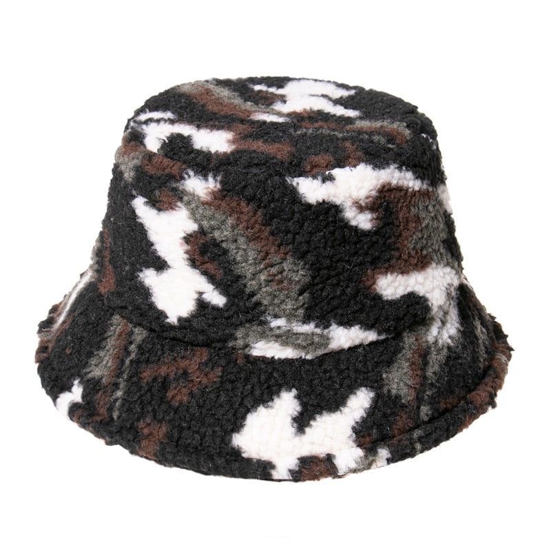Wool Faux Fur Winter Bucket Hat