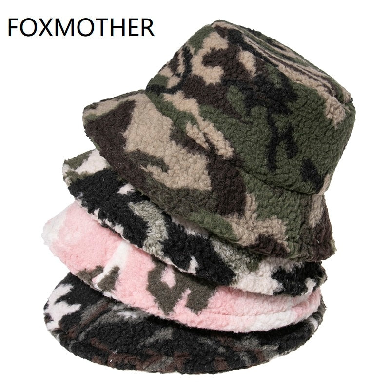 Wool Faux Fur Winter Bucket Hat