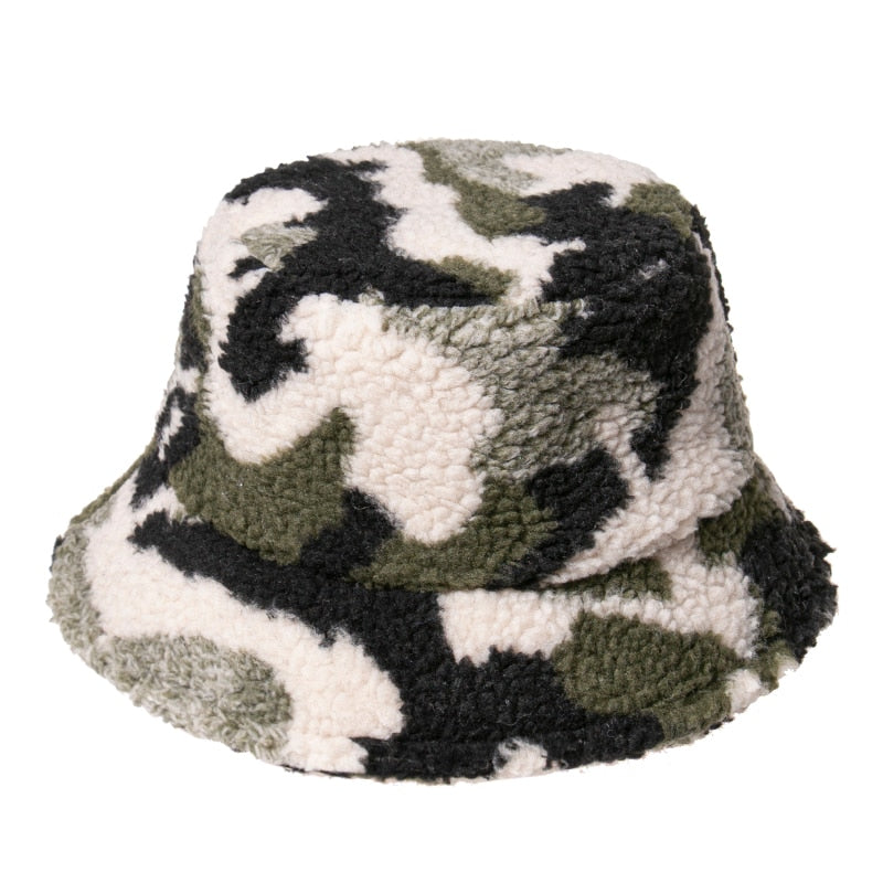 Wool Faux Fur Winter Bucket Hat