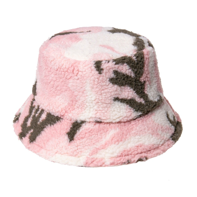 Wool Faux Fur Winter Bucket Hat