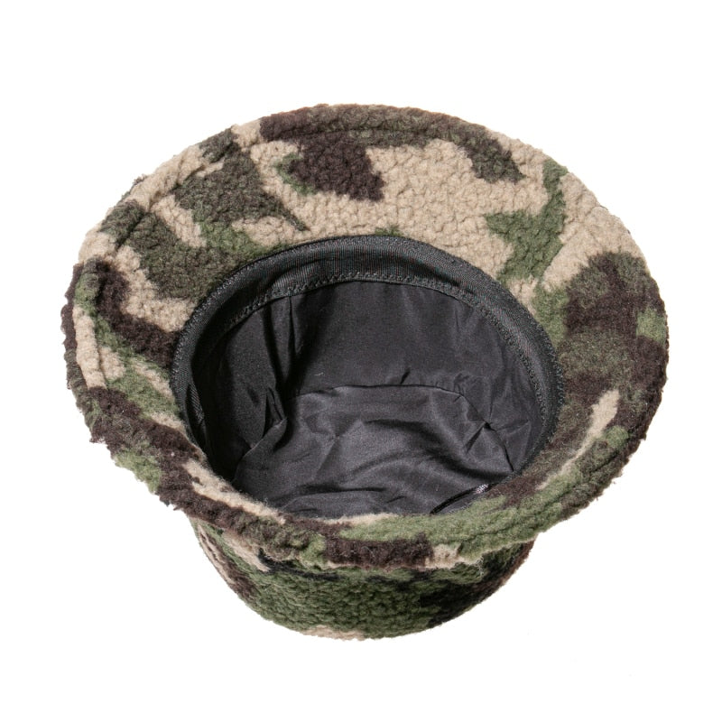 Wool Faux Fur Winter Bucket Hat