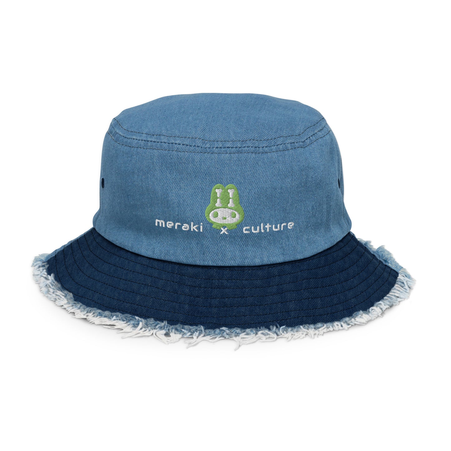 Hello Meraki Distressed Bucket Hat