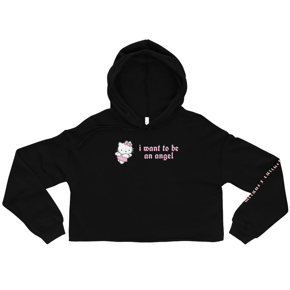 Hello Angel Crop Hoodie