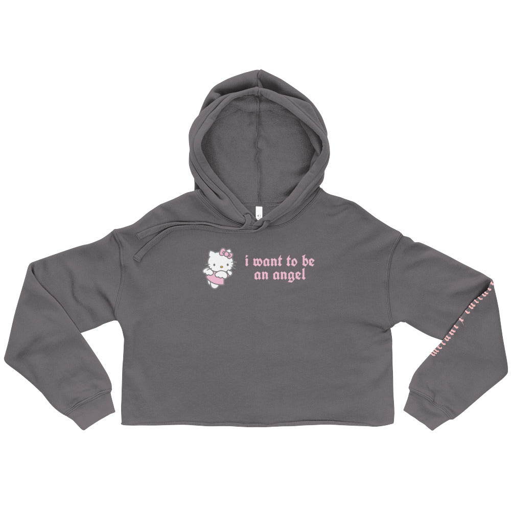 Hello Angel Crop Hoodie