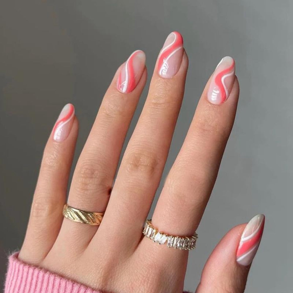 Various Almond Press On Nails
