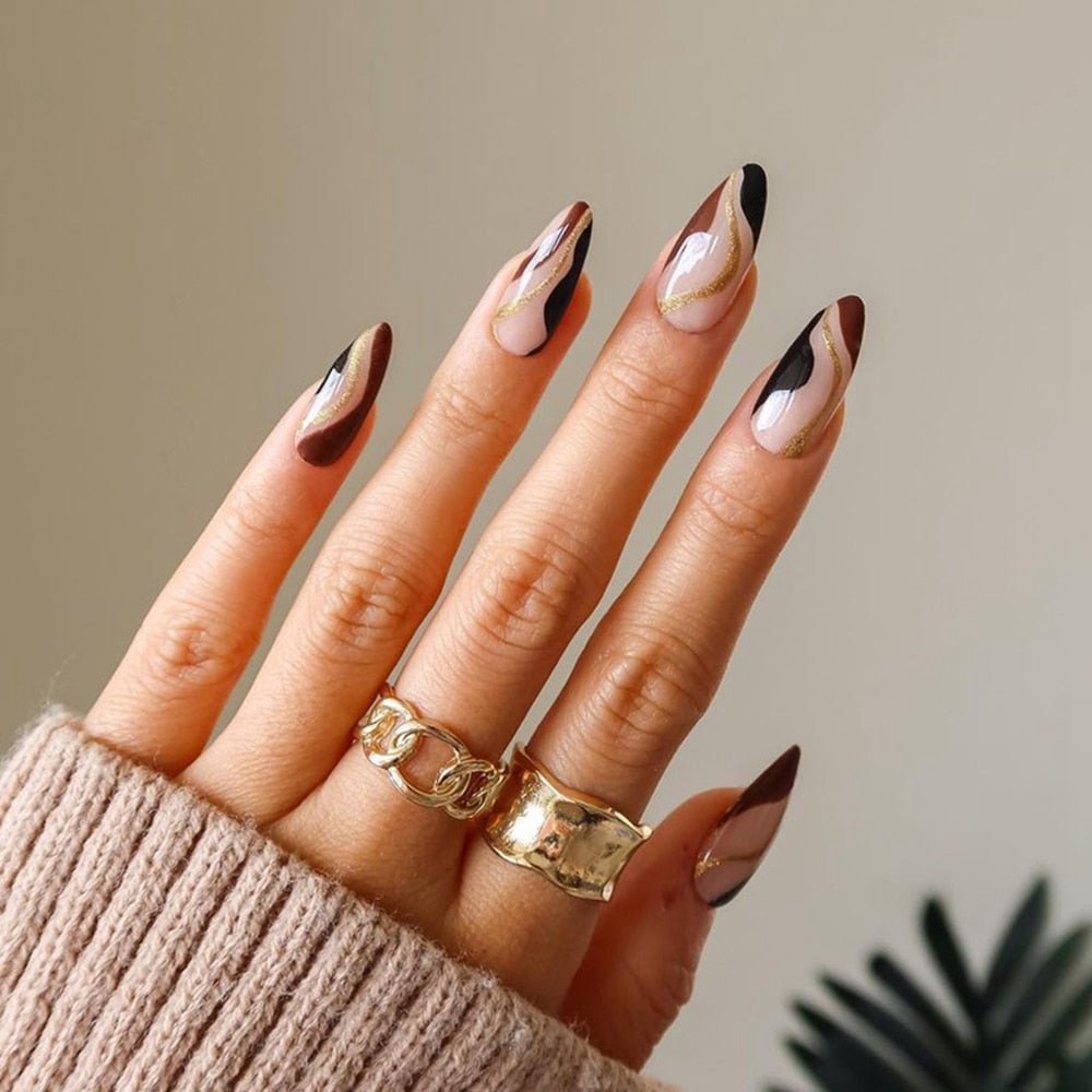 Various Almond Press On Nails