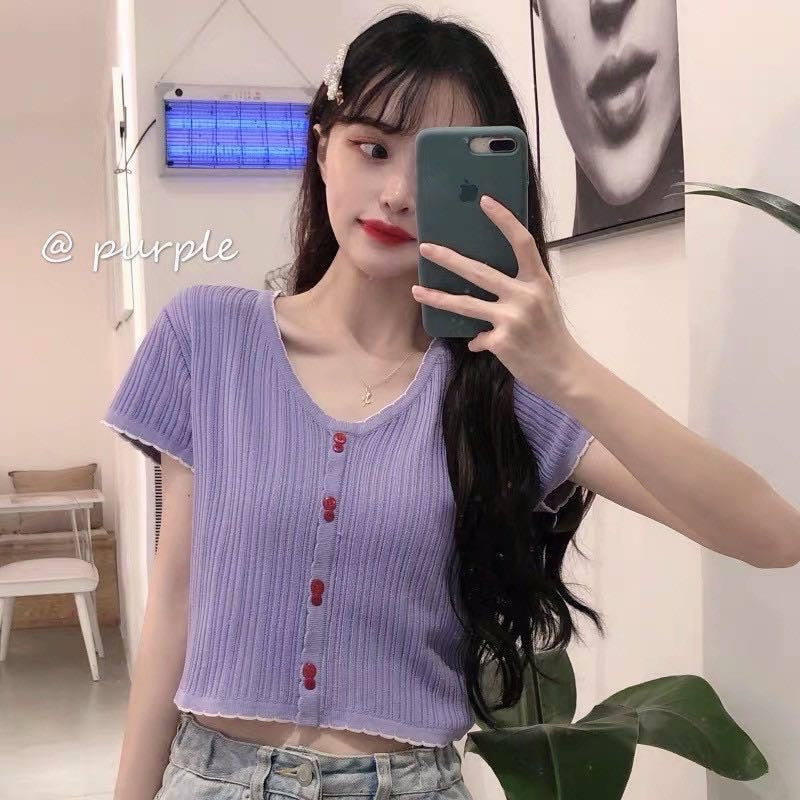 Button Up Knitted T-shirt