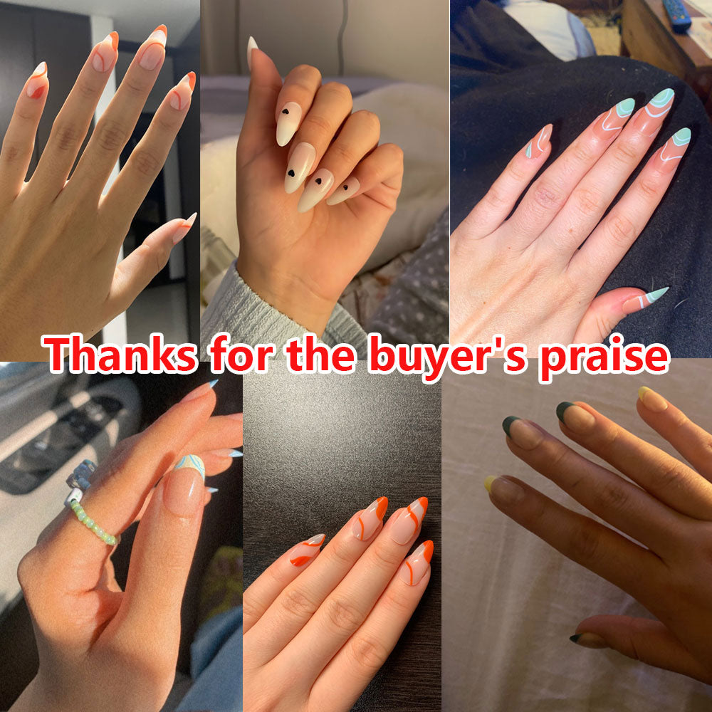 Various Almond Press On Nails