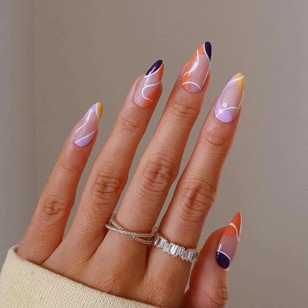 Various Almond Press On Nails