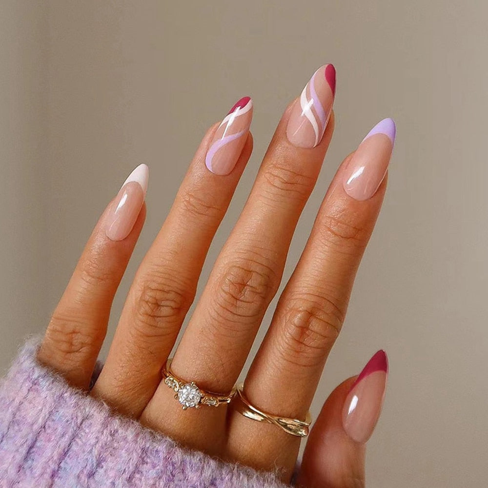 Various Almond Press On Nails