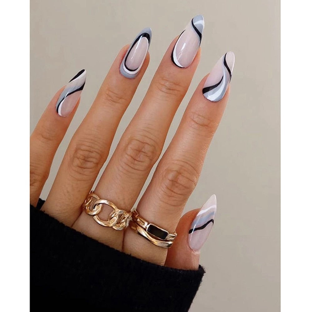 Various Almond Press On Nails