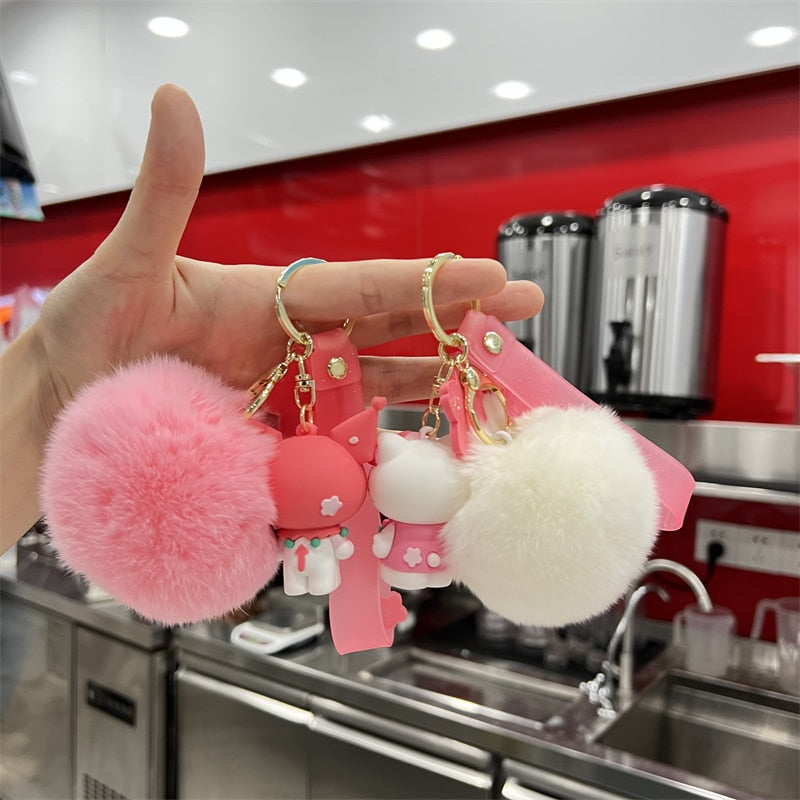 Hello kitty pom pom on sale keychain